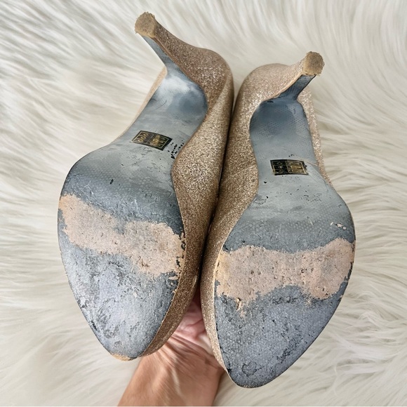 Champagne colour sparkle high heels - Picture 5 of 6